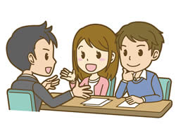 不動産営業の接客場面